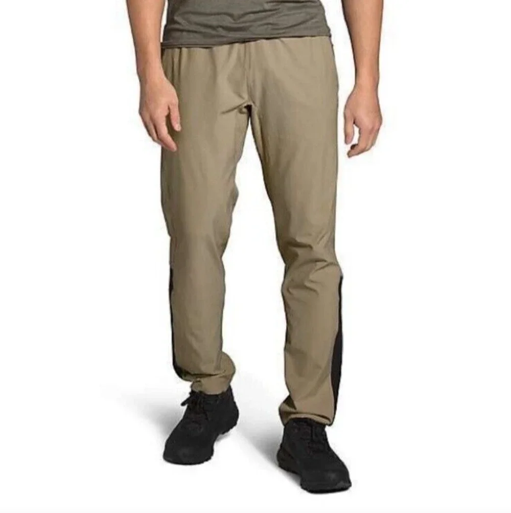 The North Face Essential Pant Mens S Outdoor Stretch TNF Running Zip Ankle Beige